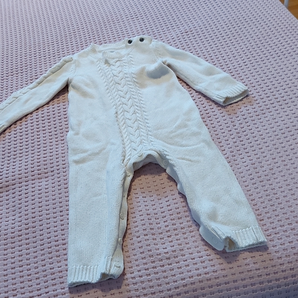 Gymboree White Cozy Knit Footie One Piece